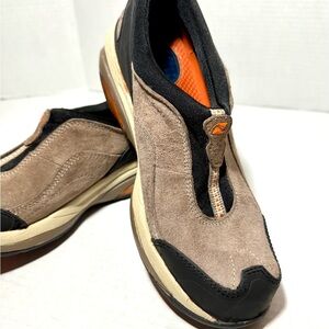 Merrill Jungle Mac Suede Slip-on Walking Shoes Brown Black Orange W-8.5 Outdoor